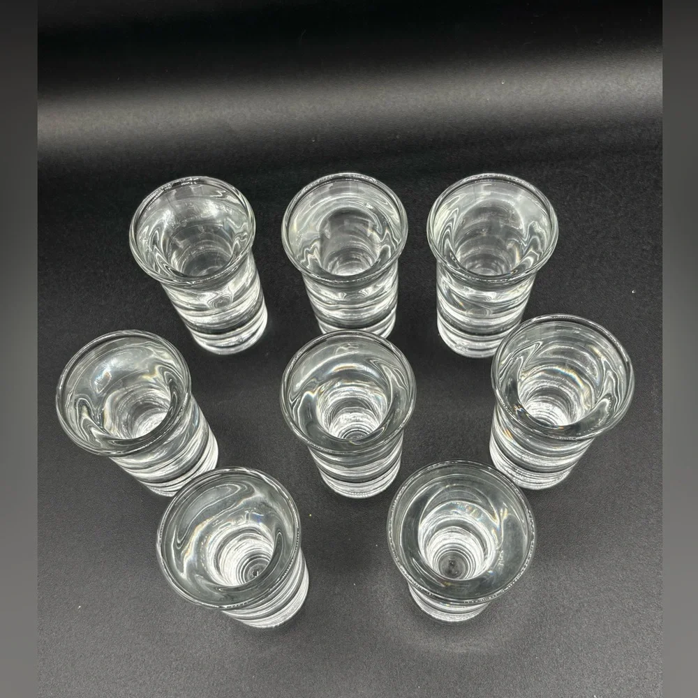 Vintage Libbey FLAIR Clear Set of 8~2-7/8